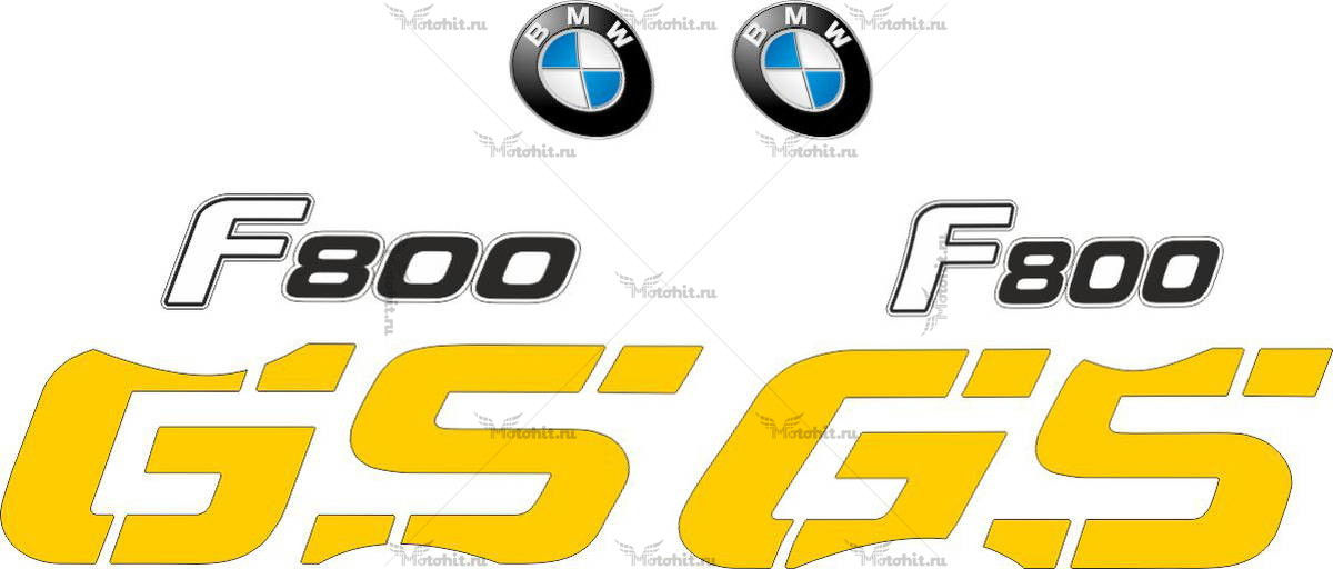 Комплект наклеек BMW F-800-GS 2008-2009 YELLOW