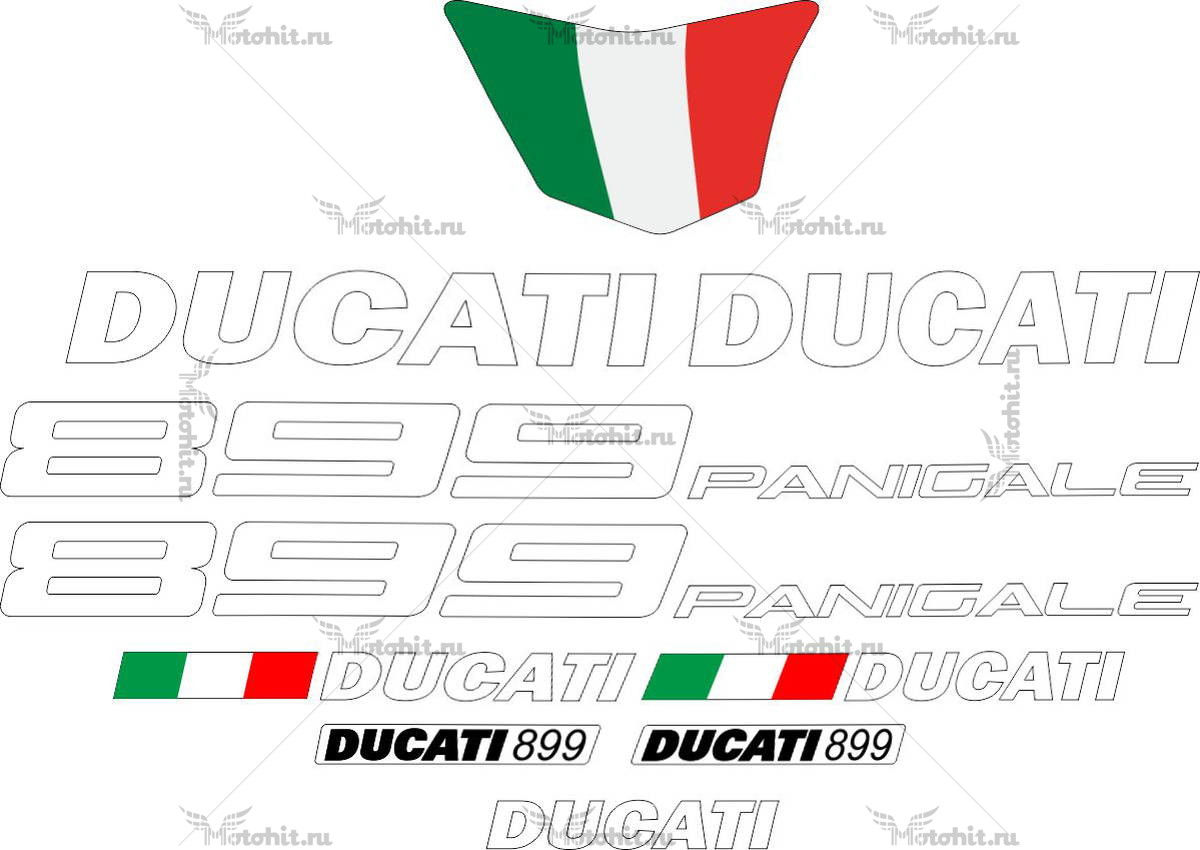 Комплект наклеек DUCATI-899 WHITE