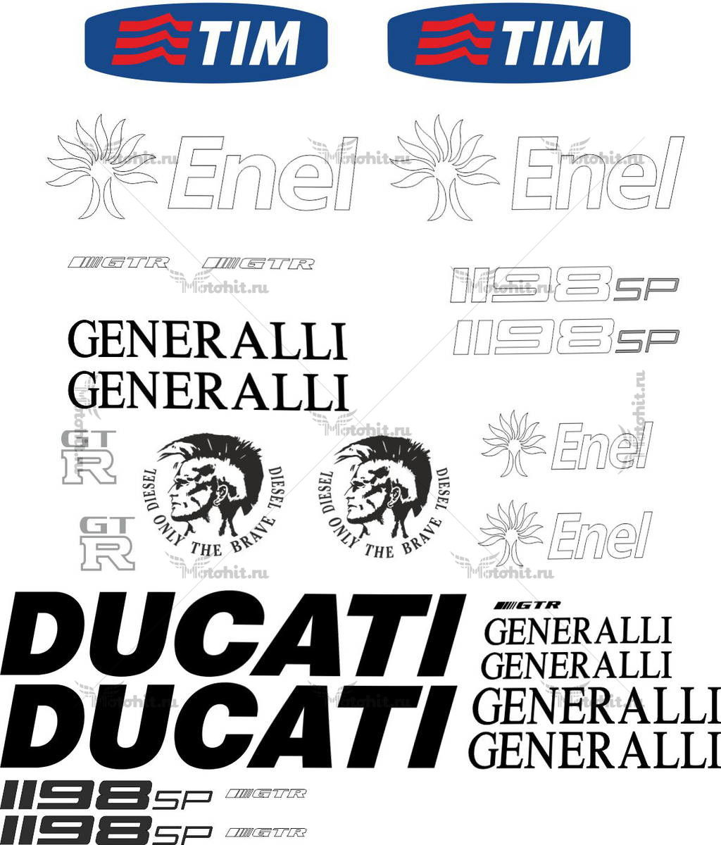 Комплект наклеек DUCATI 1198-GP 2012