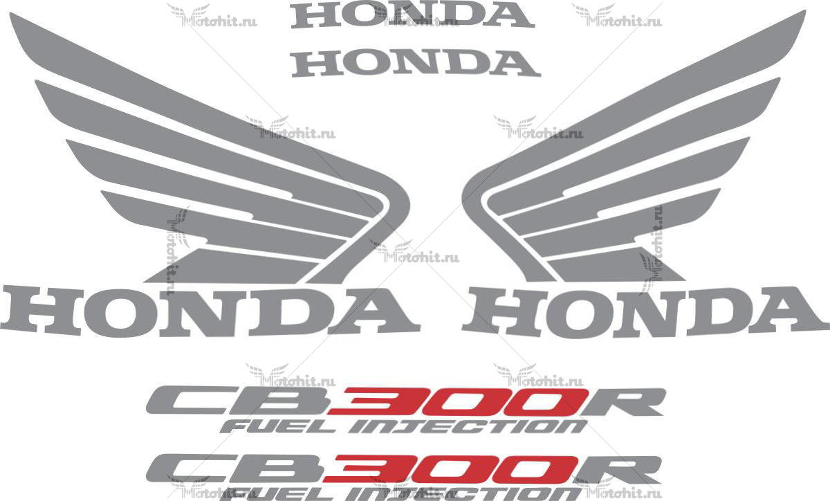 Комплект наклеек Honda CB-300-R 2009-2010 SILVER