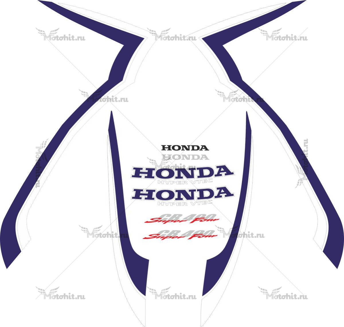 Комплект наклеек Honda CB-400 1999 VTEC-1 FOR-RED
