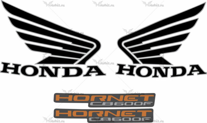 Комплект наклеек Honda CB-600-F 2010-HORNET-BLACK