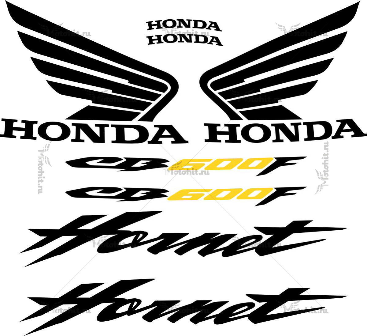 Комплект наклеек Honda CB-600-F HORNET 2006