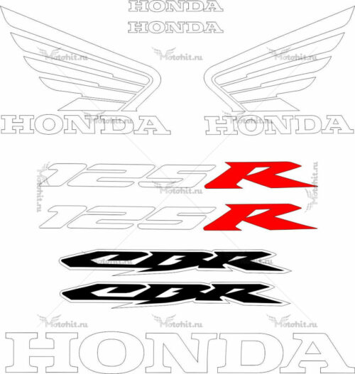 Комплект наклеек Honda CBR-125-R 2004-2014 TXT