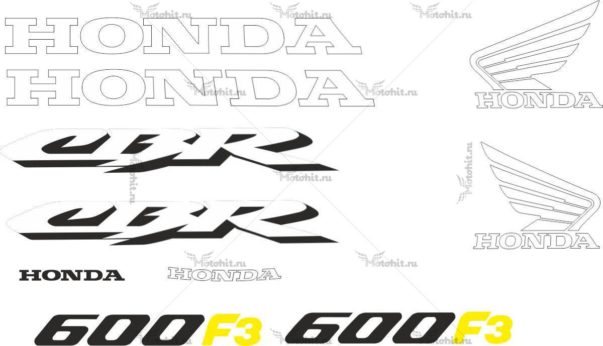 Комплект наклеек Honda CBR-600-F3 1997