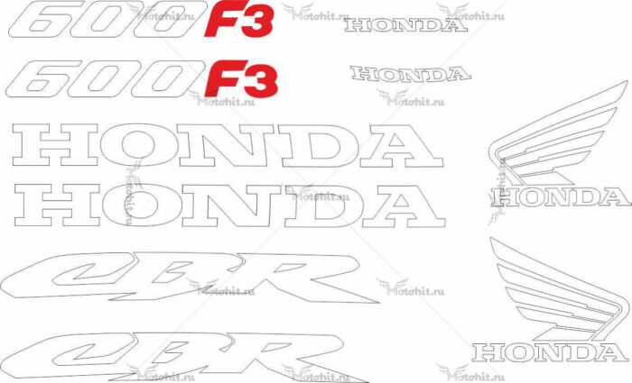 Комплект наклеек Honda CBR-600-F3 1998 2