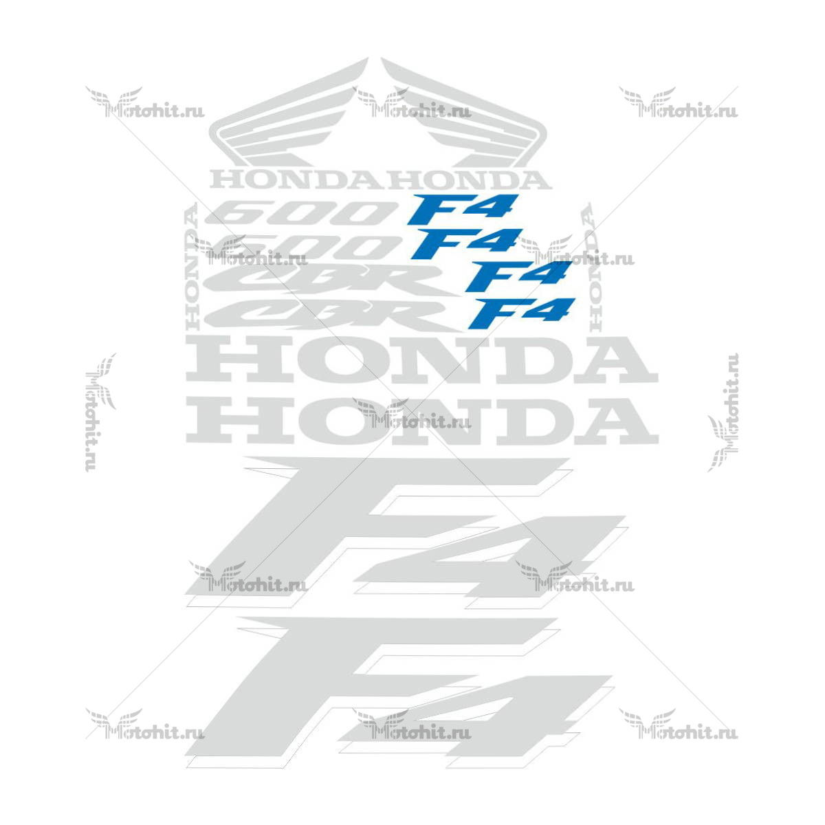 Комплект наклеек Honda CBR-600-F4 1999 TXT