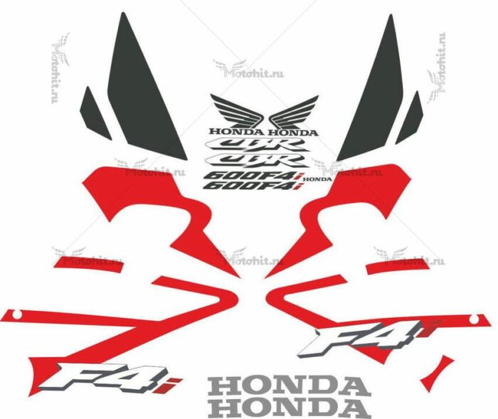 Комплект наклеек Honda CBR-600-F4I 2001-2005 RED