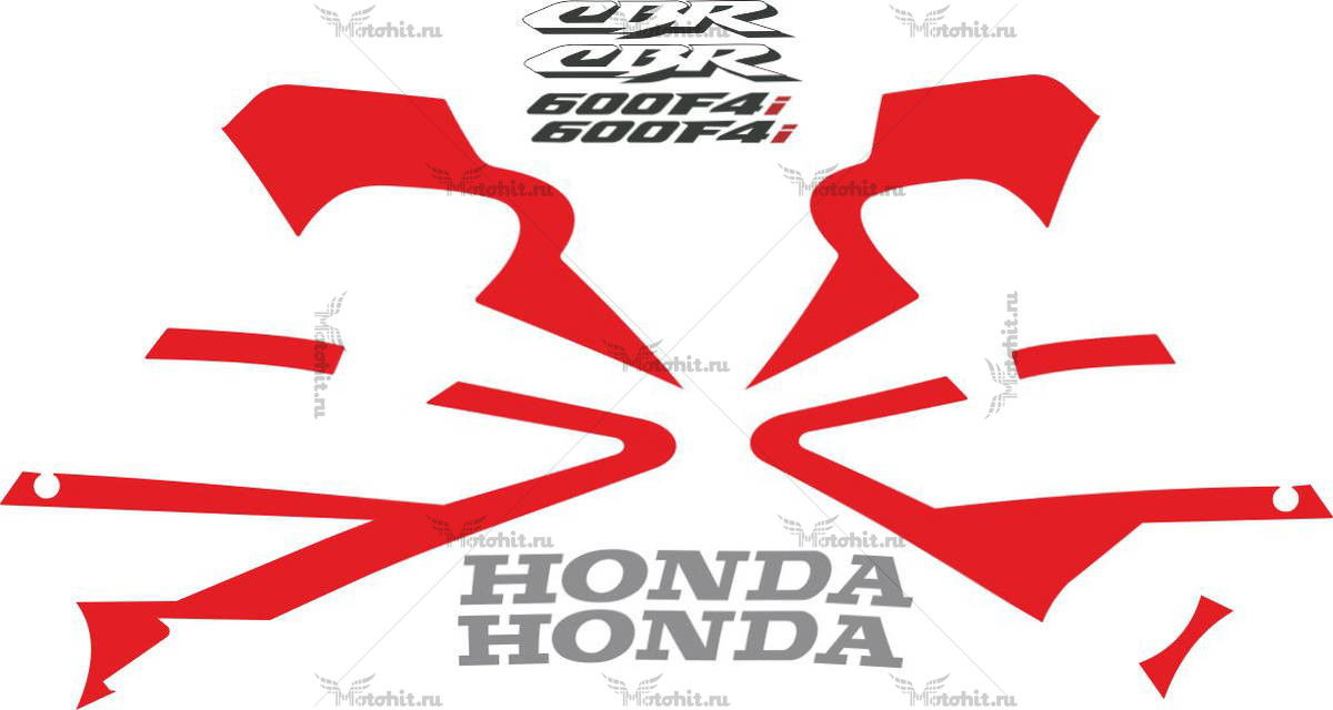 Комплект наклеек Honda CBR-600-F4I 2001-2005 RED-part