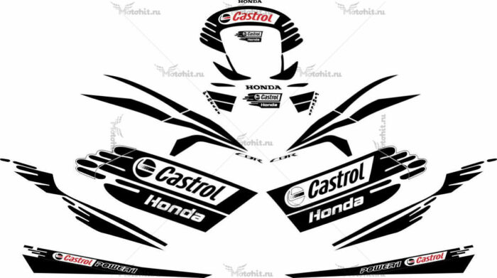 Комплект наклеек Honda CBR-600-RR 2004-2006 CASTROL