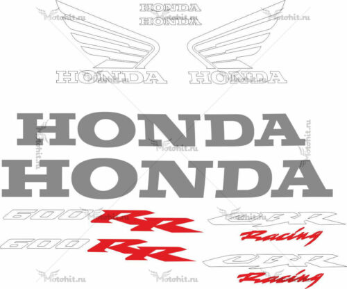 Комплект наклеек Honda CBR-600-RR 2006 BLACK-OR-WHITE