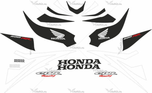 Комплект наклеек Honda CBR-600-RR 2007 SILVER-BLACK