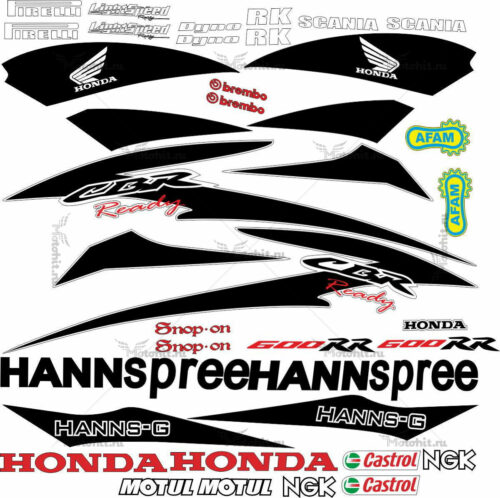 Комплект наклеек Honda CBR-600-RR HANNSPREE-CLEAN