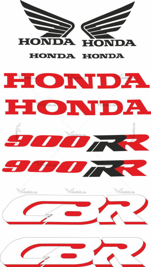 Комплект наклеек Honda CBR-900-RR 1994 RED