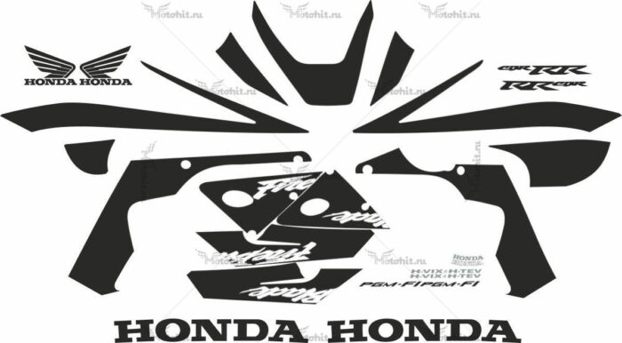 Комплект наклеек Honda CBR-929-RR 2000-2001 BLACK