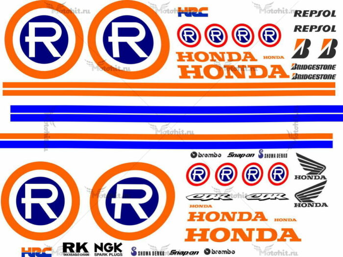 Комплект наклеек Honda CBR-1000 2004 REPSOL-RETRO
