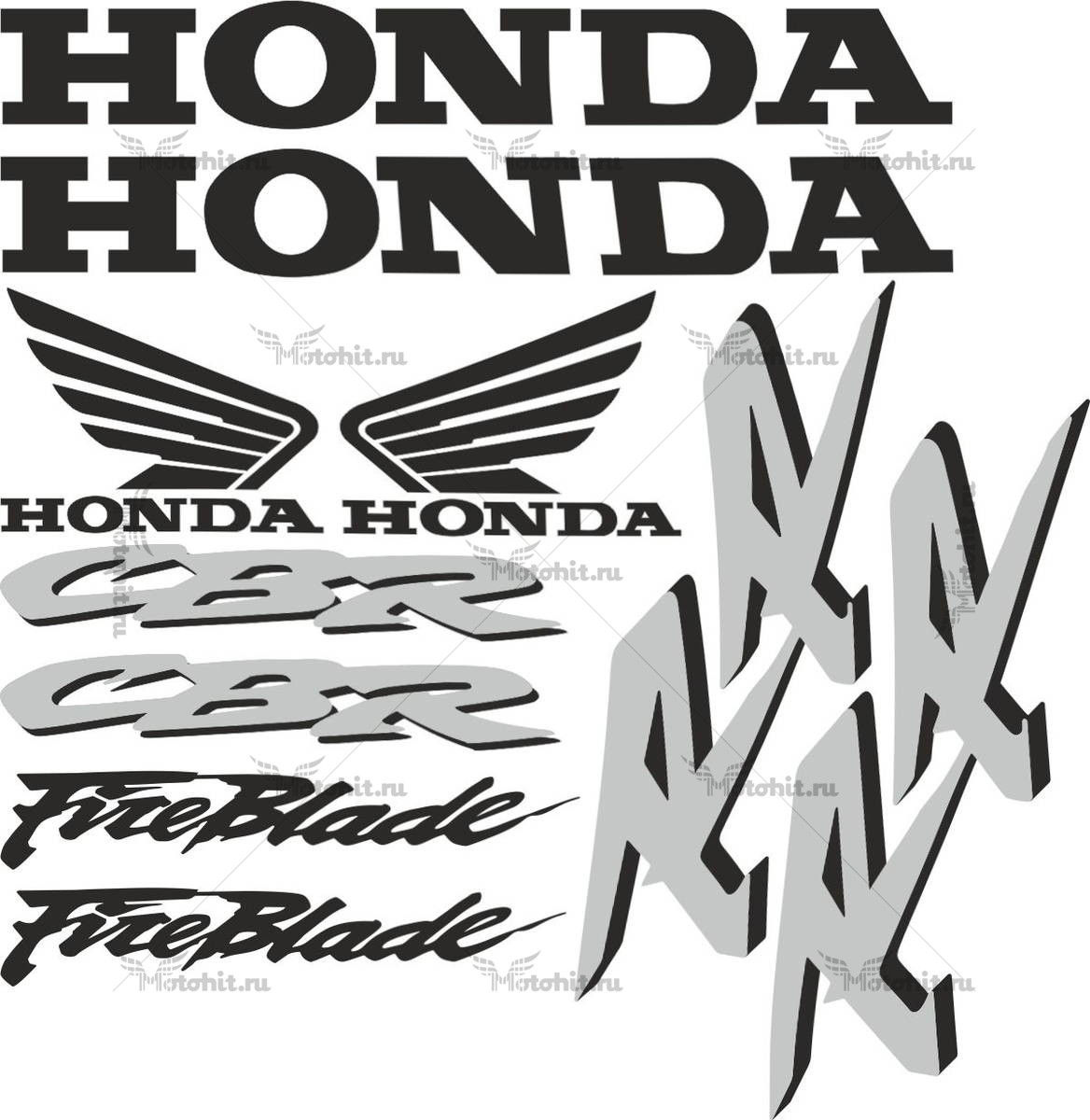 Комплект наклеек Honda CBR-1000-RR 2002 FIREBLADE