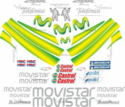Комплект наклеек Honda CBR-1000-RR 2004-2007 MOVISTAR