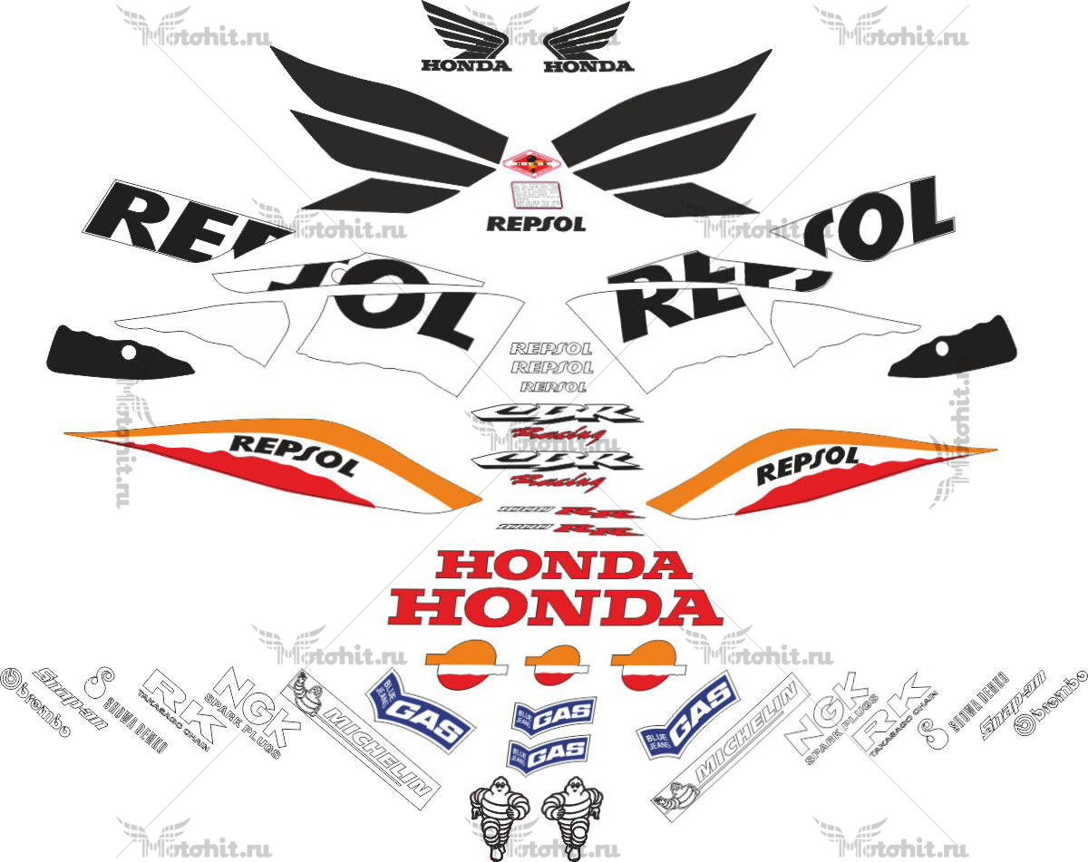 Комплект наклеек Honda CBR-1000-RR 2005 REPSOL-LIGHT