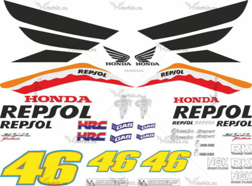 Комплект наклеек Honda CBR-1000-RR 2007 REPSOL-2