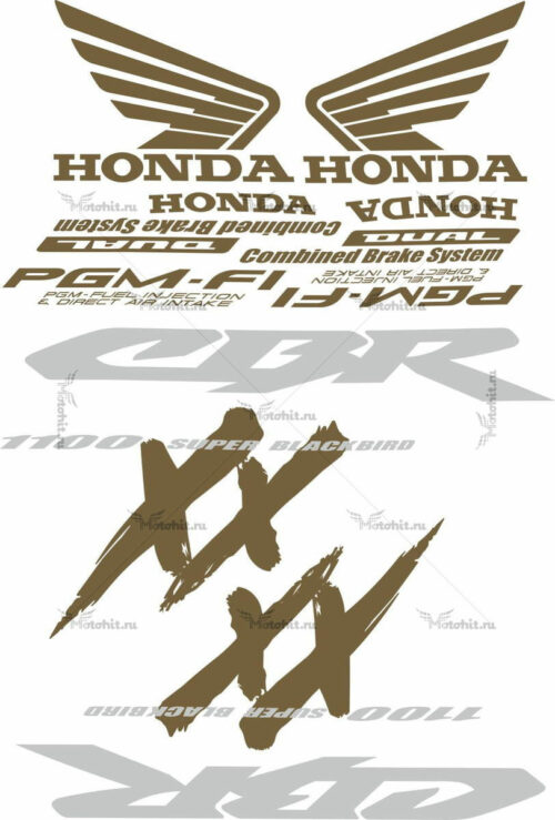 Комплект наклеек Honda CBR-1100-XX 1997-2004 GOLD