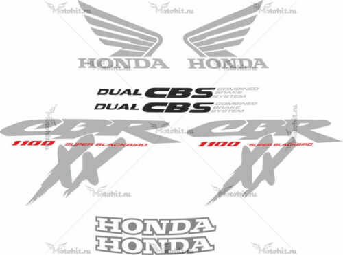 Комплект наклеек Honda CBR-1100-XX 1997 BLACKBIRD