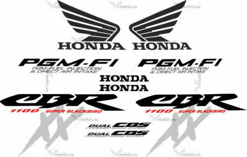 Комплект наклеек Honda CBR-1100-XX 2000 BLACKBIRD