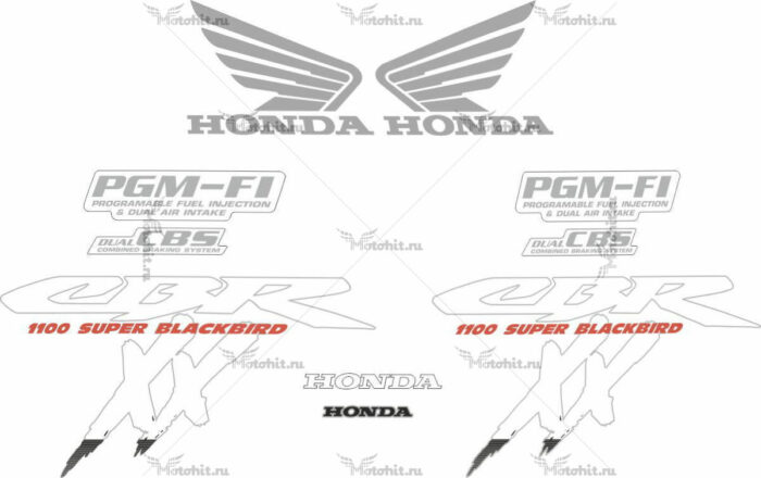 Комплект наклеек Honda CBR-1100-XX BLACKBIRD
