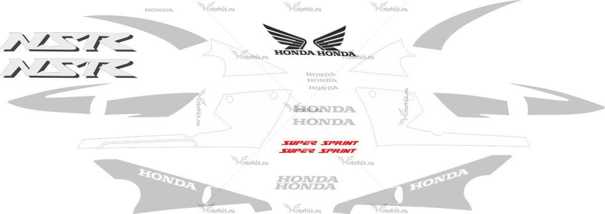 Комплект наклеек Honda NSR-125 2001-2002