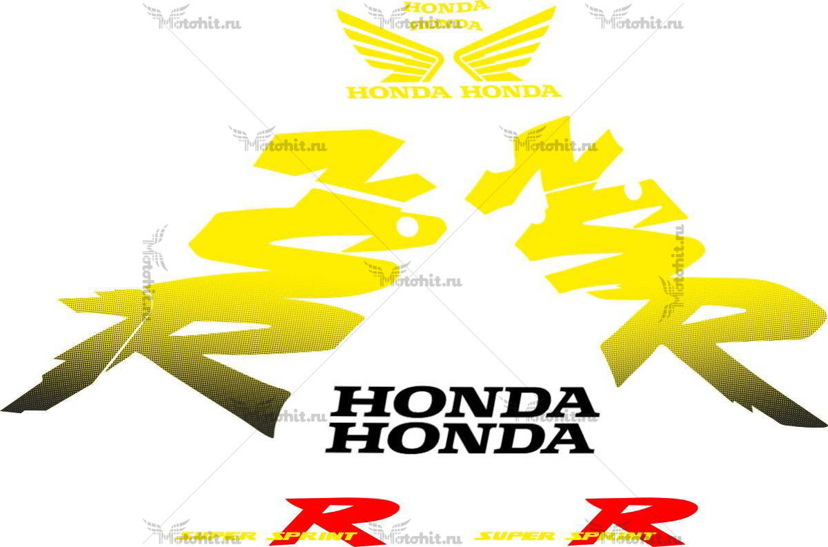Комплект наклеек Honda NSR-125-R 1999-2000 YELLOW