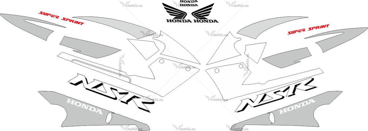 Комплект наклеек Honda NSR-125-R 2001-2002