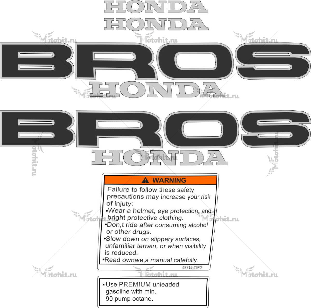 Комплект наклеек Honda NT-650 BROSS 1990-1993