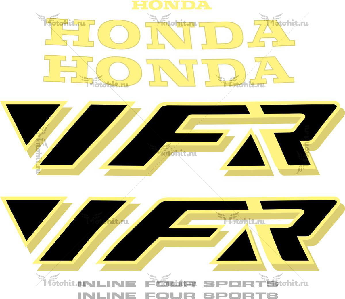 Комплект наклеек Honda VFR-750 1990 GOLD