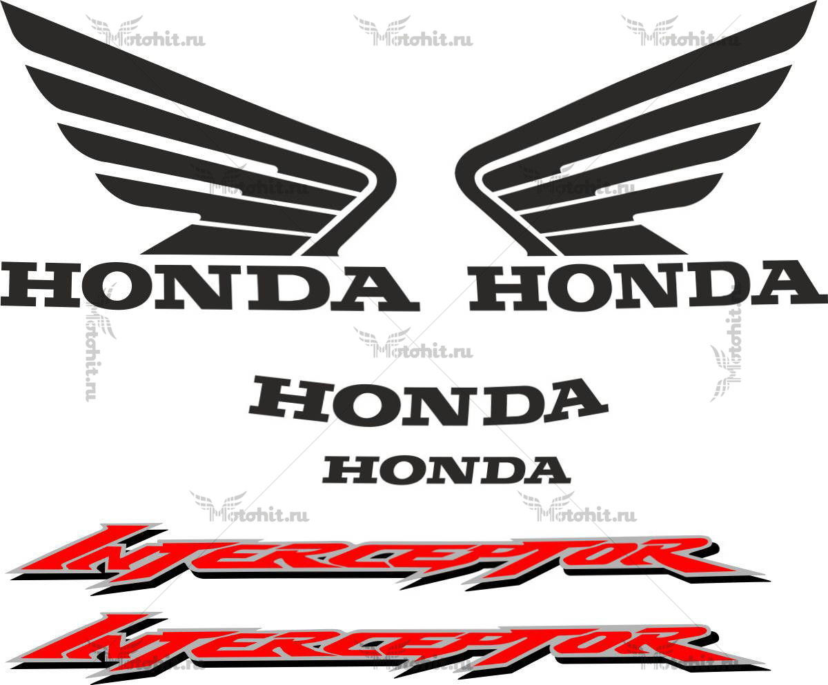 Комплект наклеек Honda VFR-800-F 2002-2008 V-TEC-INTERCEPTOR