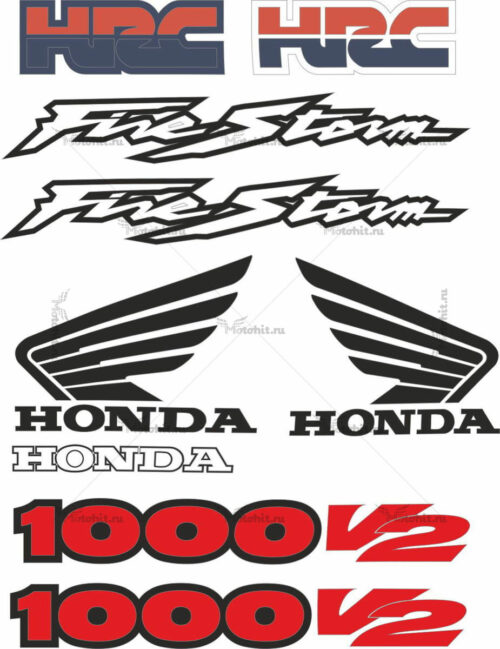 Комплект наклеек Honda VTR-1000 2000+ V2-FIRESTORM-HRC