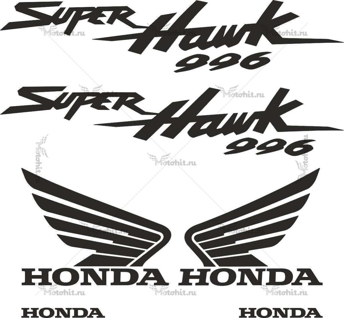 Комплект наклеек Honda VTR-1000-F-996 SUPERHAWK-BLACK