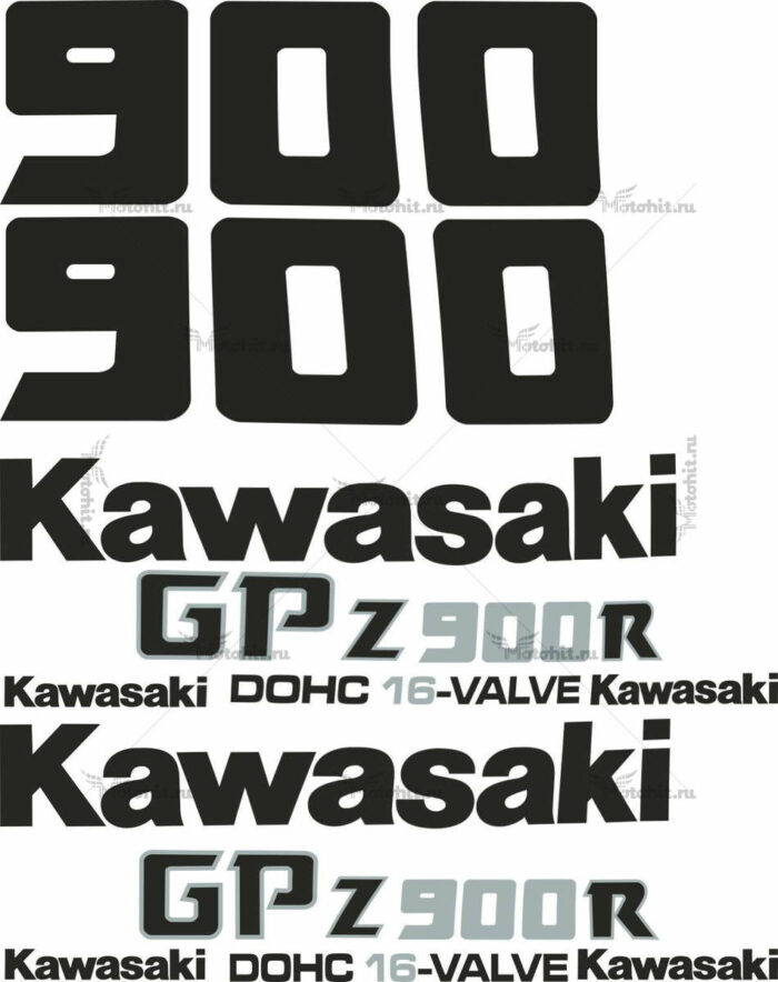 Комплект наклеек Kawasaki GPZ-900 1990+