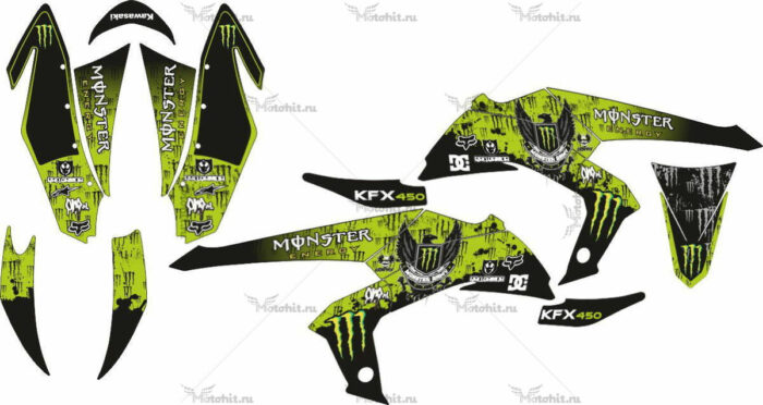 Комплект наклеек Kawasaki KFX-450 MONSTER