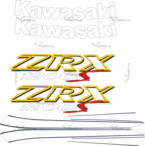 Комплект наклеек Kawasaki ZRX-1200 2001