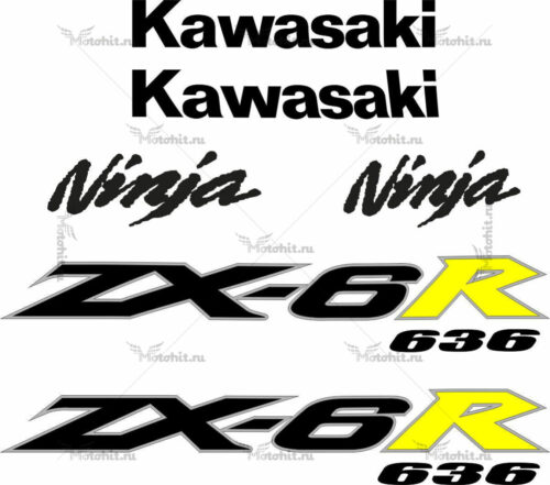 Комплект наклеек Kawasaki ZX-6R-636 2003-2004