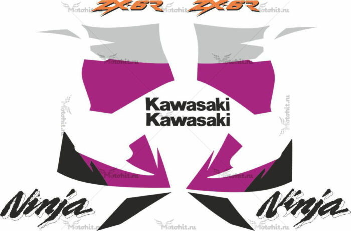 Комплект наклеек Kawasaki ZX-6R 1998-2