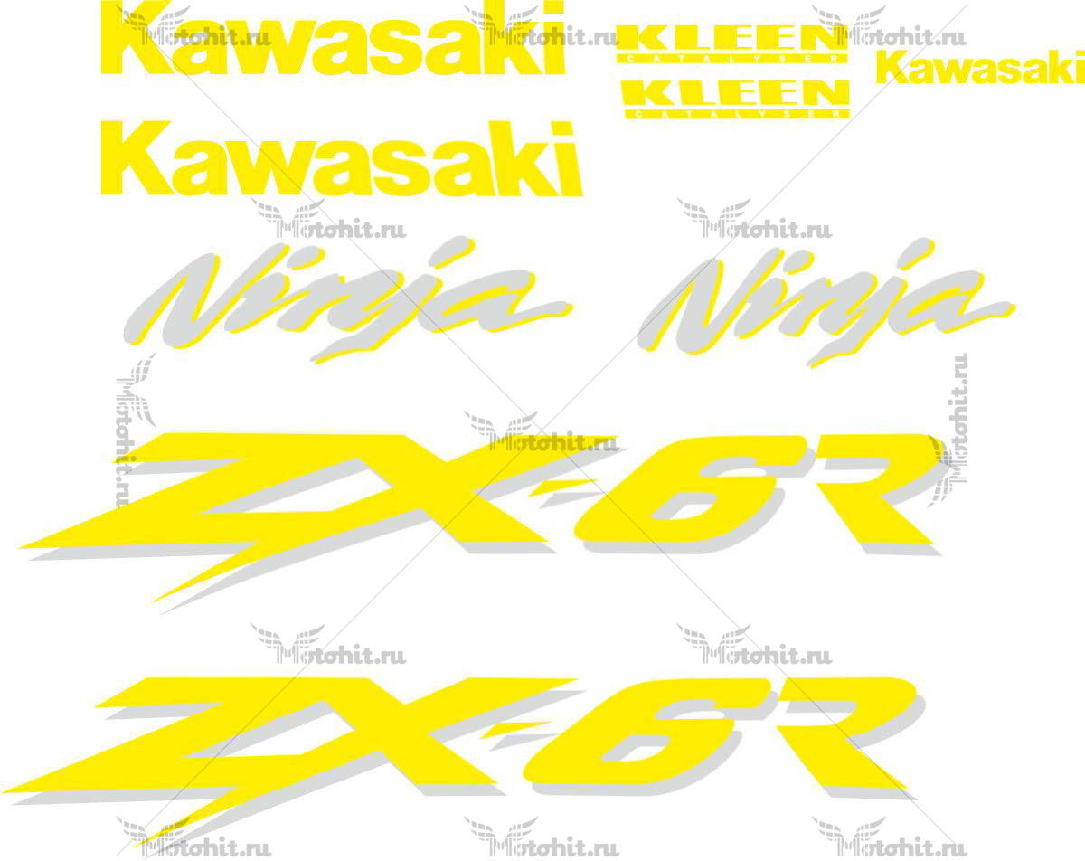 Комплект наклеек Kawasaki ZX-6R 2001-2