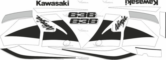 Комплект наклеек Kawasaki ZX-6R 2002
