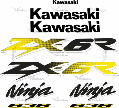 Комплект наклеек Kawasaki ZX-6R 2003-2004