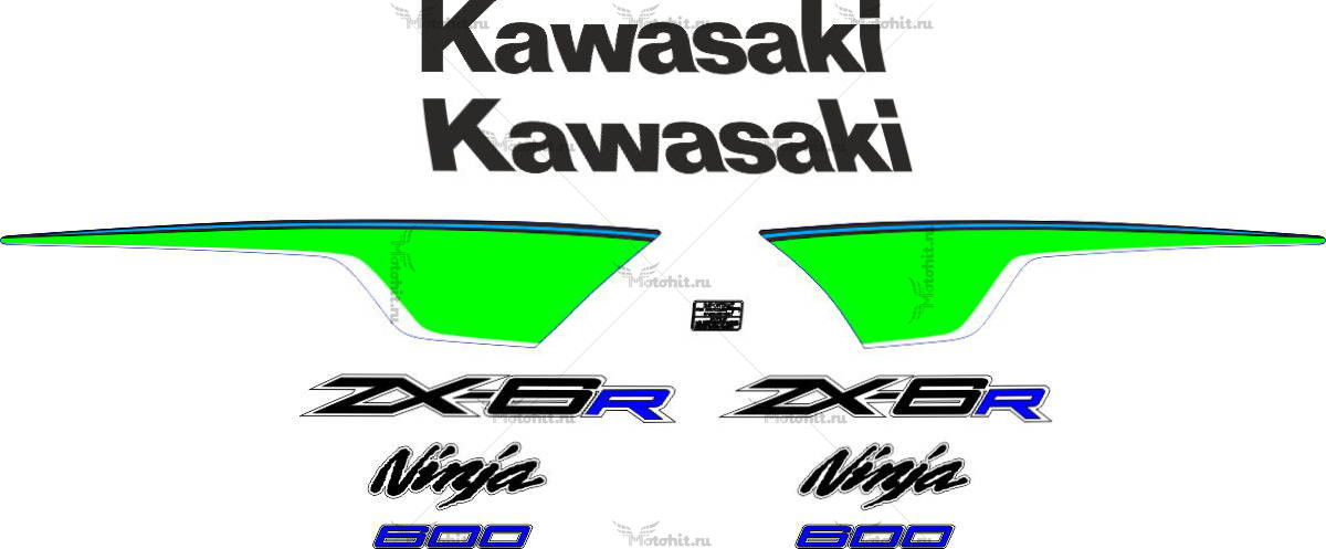 Комплект наклеек Kawasaki ZX-6R 2012-2013