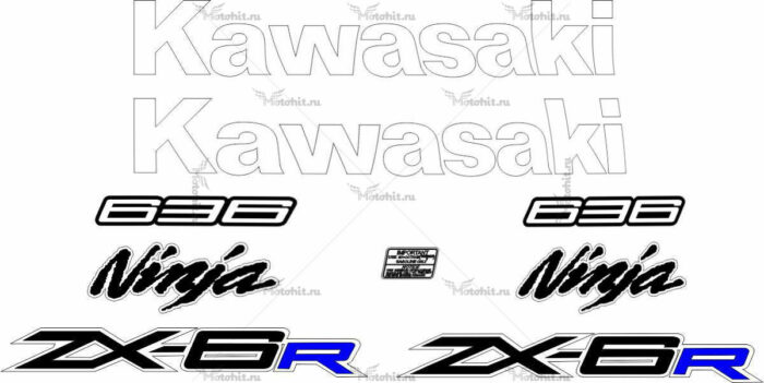 Комплект наклеек Kawasaki ZX-6R 2012-2014