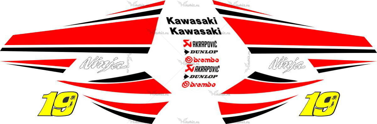 Комплект наклеек Kawasaki ZX-10-R CASADO