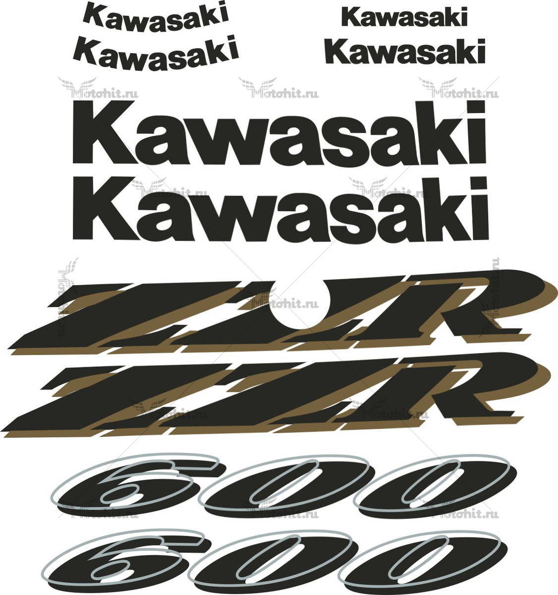 Комплект наклеек Kawasaki ZZR-600