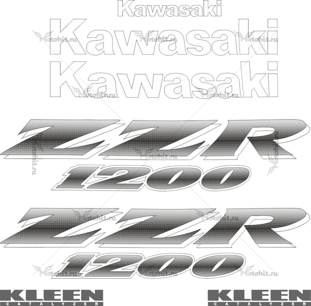 Комплект наклеек Kawasaki ZZR-1200 2000-2003