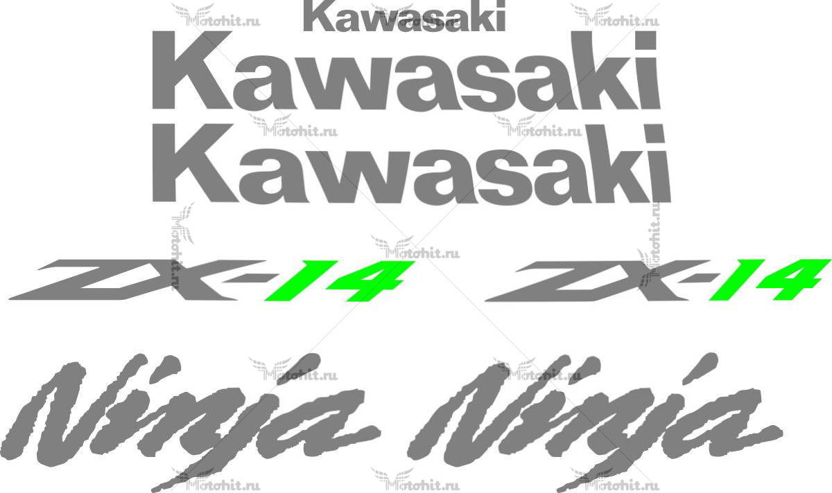Комплект наклеек Kawasaki ZZR-1400 2009